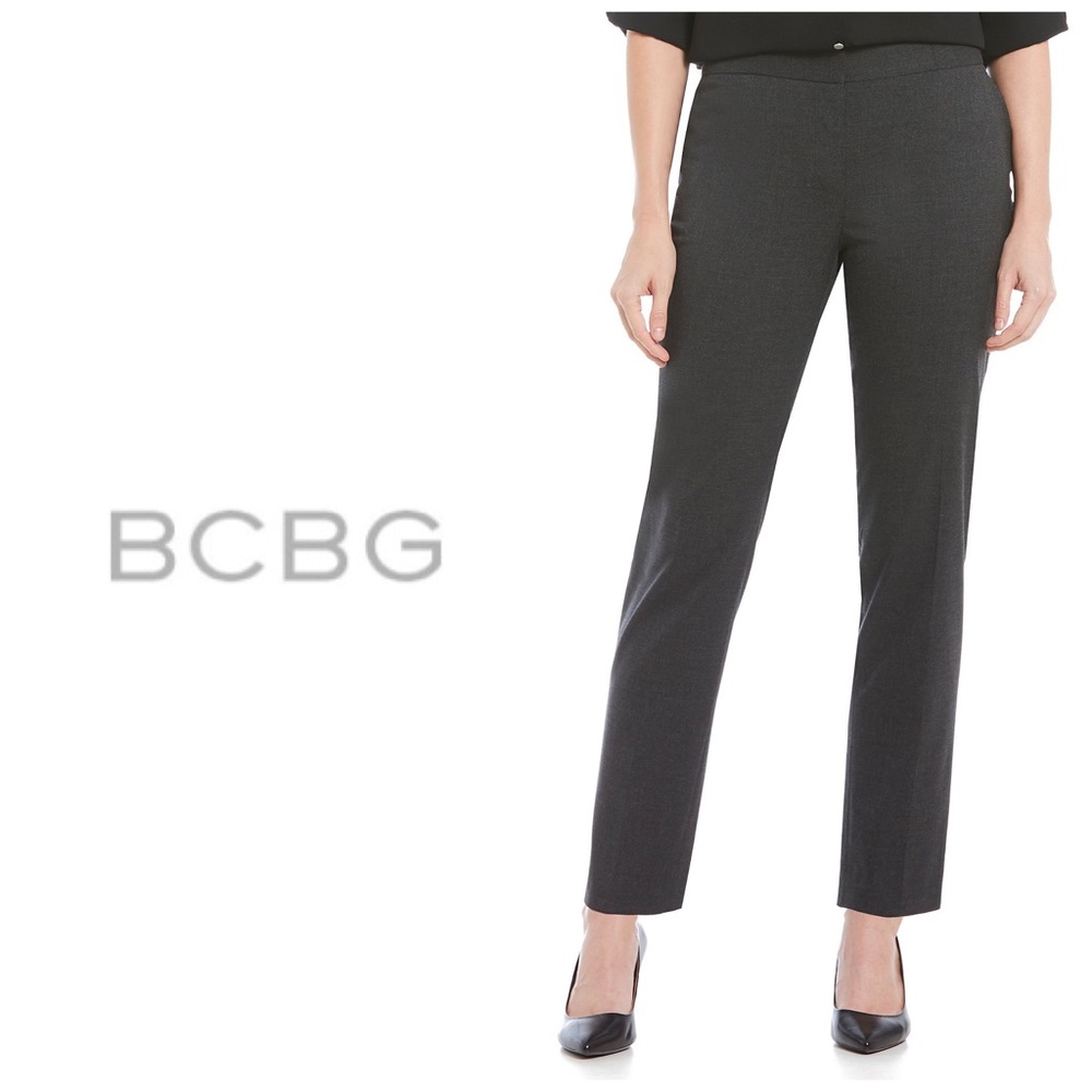 BCBG Paris Gray Straight Leg Trousers Size 0